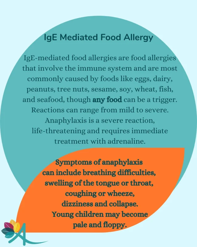 Navigating food allergies can be challenging, especially in babies and children. Don’t worry, we’ve got you covered! Our dietitians specialise in food allergy and will provide evidence based information and practical support for your everyday living. We will work with your Immunologist and make sure your child is growing and developing well and getting all the nutrients they need when living with a food allergy.

For more guidance and support with you or your child’s food allergy, book in to see one of our experienced dietitians. 

☎️ 0861147167
📧 clientcare@advanceddietitiansgroup.com.au 
📚 https://advanceddietitiansgroup.com.au